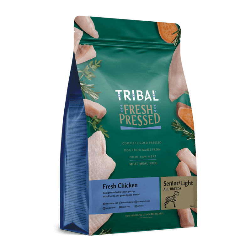 Tribal Senior Dog Food Fresh Pressed with chicken and sweet potato for sensitive digestion