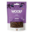 WOOLF Soft Cubes semi-moist gluten-free dog treats with natural deer protein in resealable purple pouch