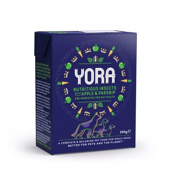 YORA Insect Apple and Parsnip Wet Dog Food 390g hypoallergenic sustainable novel protein pâté for adult dogs