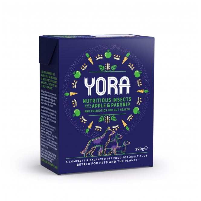 YORA Insect Apple and Parsnip Wet Dog Food 390g hypoallergenic sustainable novel protein pâté for adult dogs