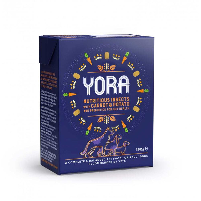 YORA insect carrot potato wet dog food 390g hypoallergenic sustainable adult dogs nutritious pâté