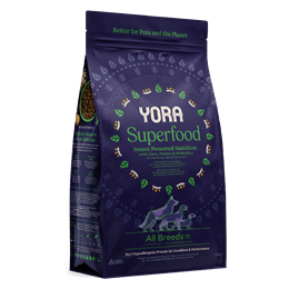 YORA Superfood Insect Protein Hypoallergenic Dog Food for all breeds in eco-friendly packaging