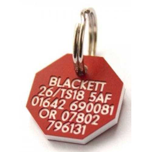 21mm Octagonal Plastic Dog Pet Tag - TAGS