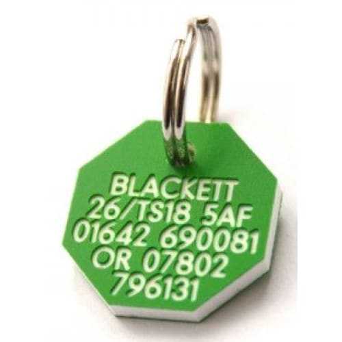 21mm Octagonal Plastic Dog Pet Tag - TAGS