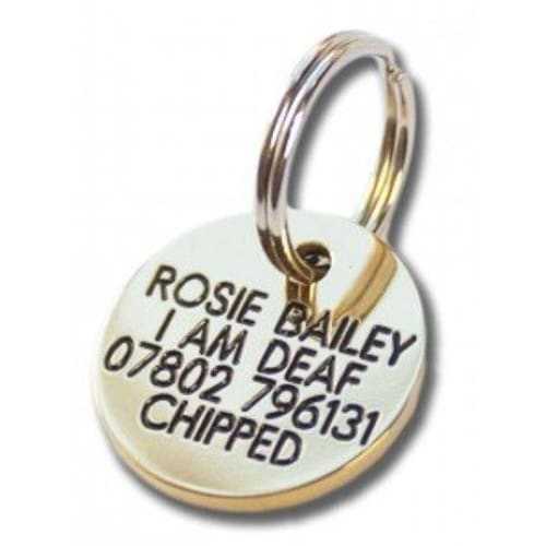 21mm Round Brass Dog Pet Tag - TAGS