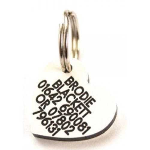 22cm Heart Shaped Plastic Dog Tag - TAGS