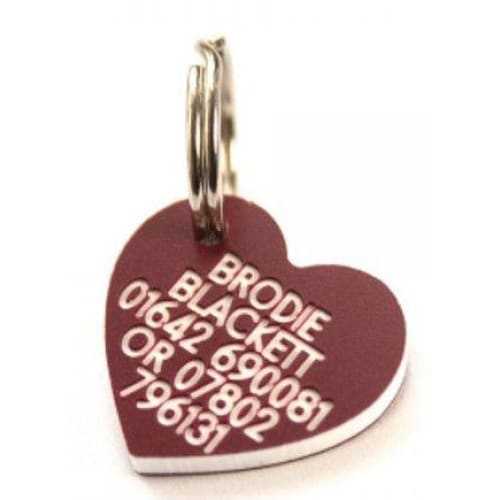 22cm Heart Shaped Plastic Dog Tag - TAGS