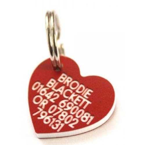 22cm Heart Shaped Plastic Dog Tag - TAGS