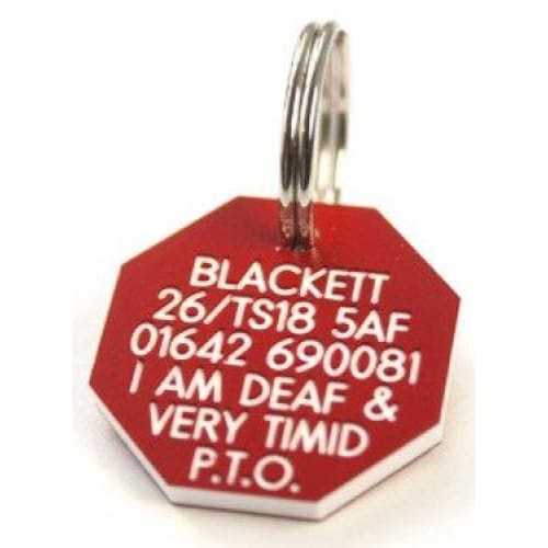 27mm Octagonal Plastic Dog Pet Tag - TAGS