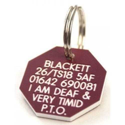 27mm Octagonal Plastic Dog Pet Tag -TAGS