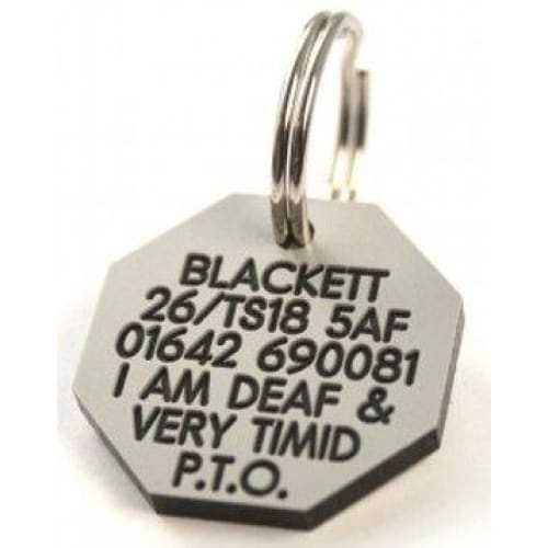 27mm Octagonal Plastic Dog Pet Tag -TAGS