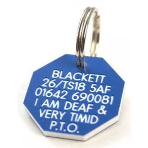 27mm Octagonal Plastic Dog Pet Tag -TAGS