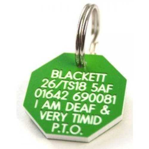 27mm Octagonal Plastic Dog Pet Tag -TAGS