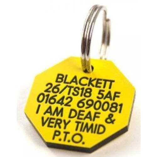 27mm Octagonal Plastic Dog Pet Tag -TAGS