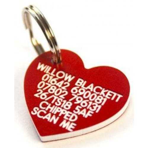30mm Heart Shaped Plastic Dog Tag - TAGS