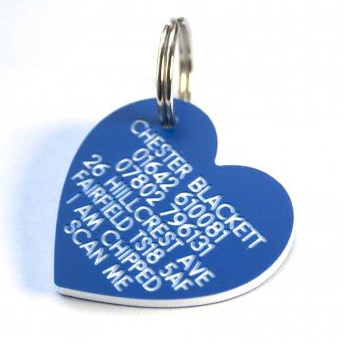 30mm Heart Shaped Plastic Dog Tag -TAGS