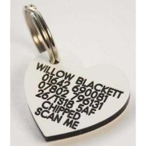 30mm Heart Shaped Plastic Dog Tag -TAGS