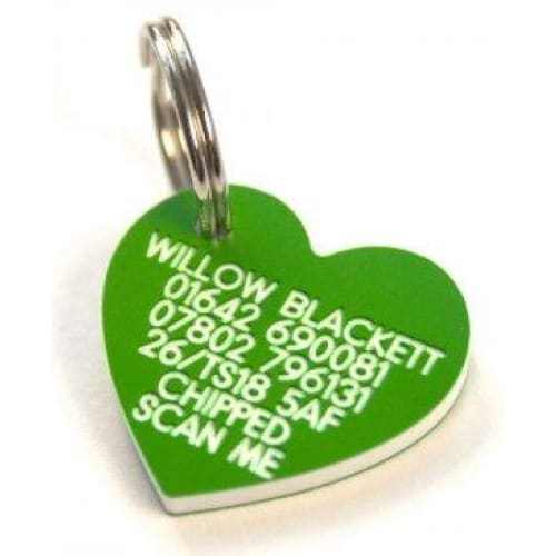 30mm Heart Shaped Plastic Dog Tag - TAGS
