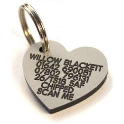 30mm Heart Shaped Plastic Dog Tag -TAGS