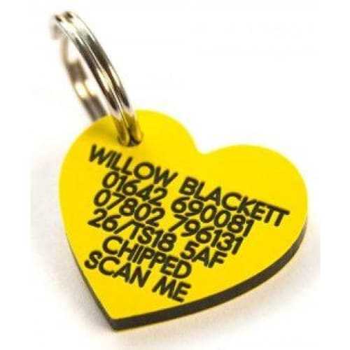 30mm Heart Shaped Plastic Dog Tag -TAGS