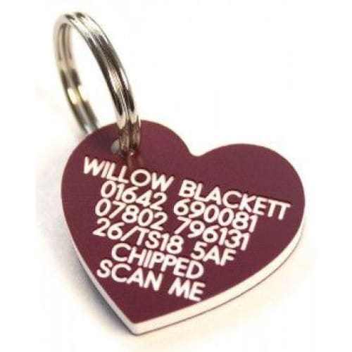30mm Heart Shaped Plastic Dog Tag -TAGS