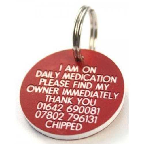33mm Round Plastic Dog Tag - TAGS