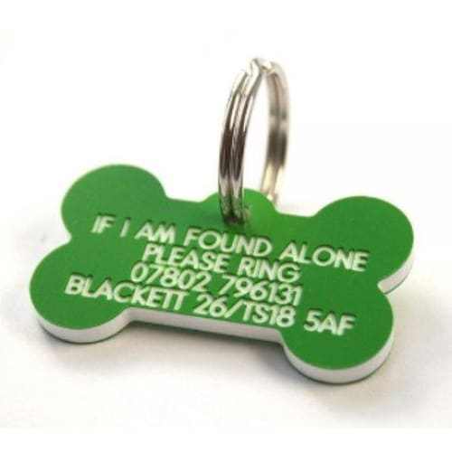 39mm Bone Shaped Plastic Dog Pet Tag - TAGS