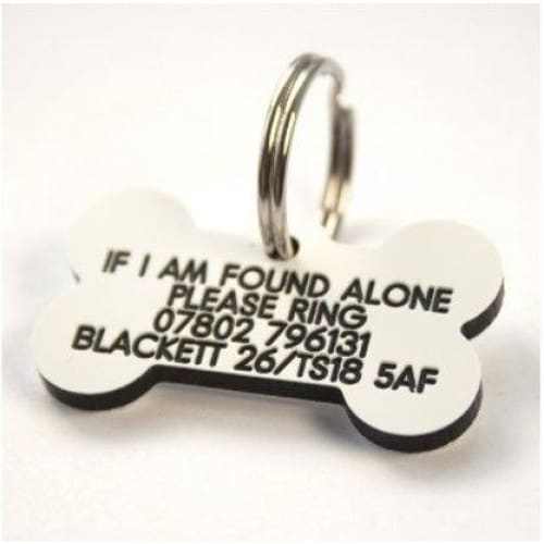 39mm Bone Shaped Plastic Dog Pet Tag - TAGS