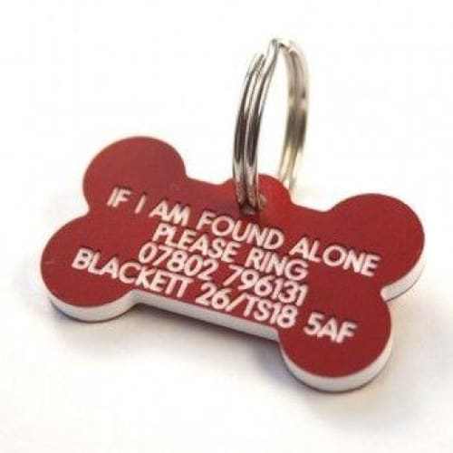 39mm Bone Shaped Plastic Dog Pet Tag -TAGS