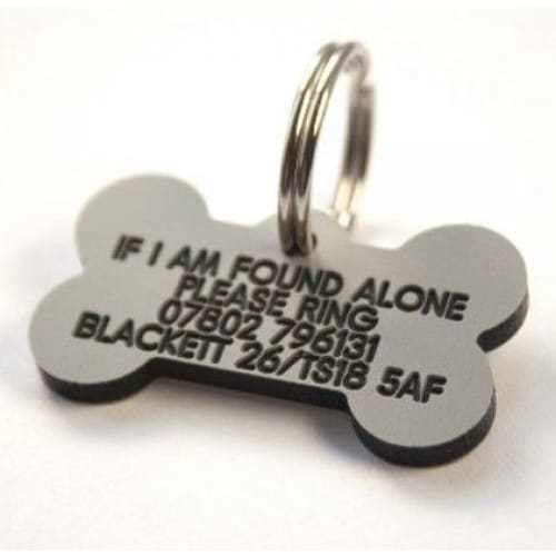 39mm Bone Shaped Plastic Dog Pet Tag - TAGS