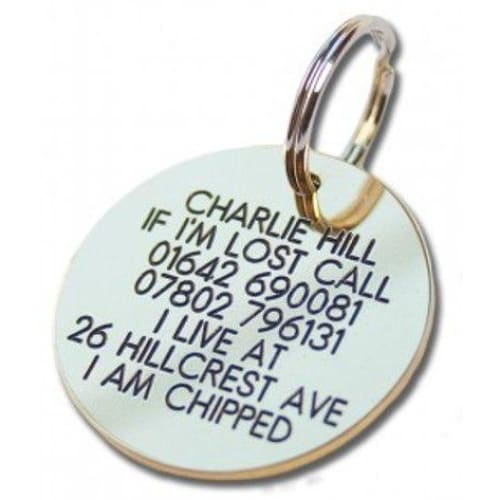 39mm Round Brass Dog Pet Tag -TAGS
