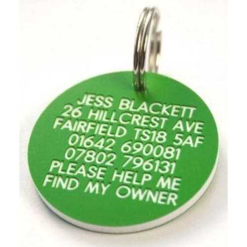 39mm Round Plastic Dog Tag - TAGS