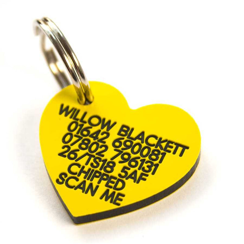 41mm Heart Shaped Plastic Dog Pet Tag - TAGS