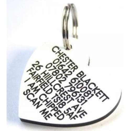 41mm Heart Shaped Plastic Dog Pet Tag - TAGS