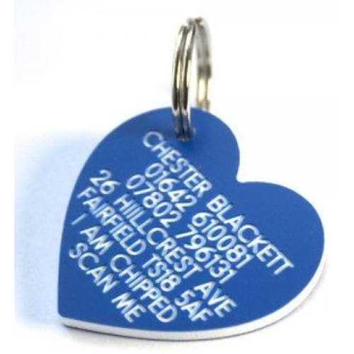 41mm Heart Shaped Plastic Dog Pet Tag -TAGS