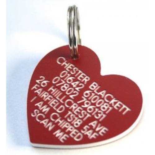 41mm Heart Shaped Plastic Dog Pet Tag -TAGS