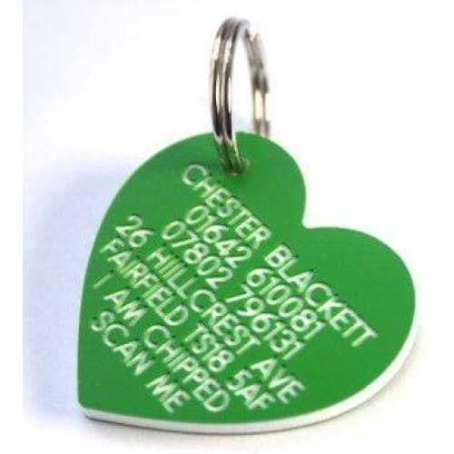 41mm Heart Shaped Plastic Dog Pet Tag -TAGS