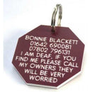 41mm Octagonal Plastic Dog Pet Tag - TAGS