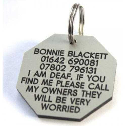 41mm Octagonal Plastic Dog Pet Tag - TAGS