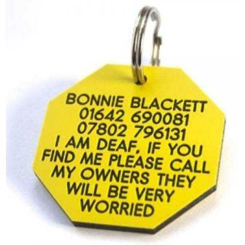 41mm Octagonal Plastic Dog Pet Tag - TAGS