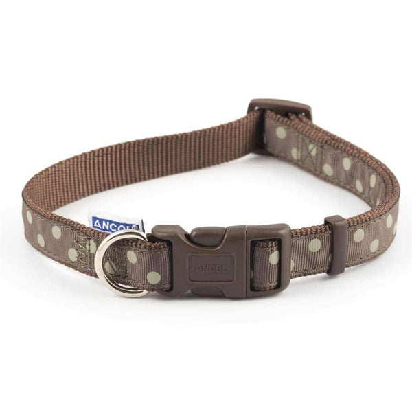 Ancol Adjustable Mocha Vintage Polka Dog Collar - Ancol5016646069900