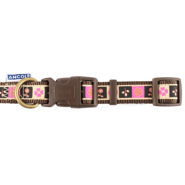 Ancol Chocolate Squares Adjustable Dog Collar -Ancol