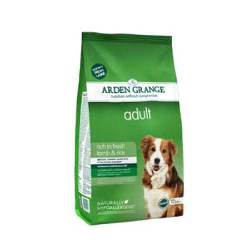 Arden Grange Lamb & Rice Dry Dog Food packaging for adult dogs