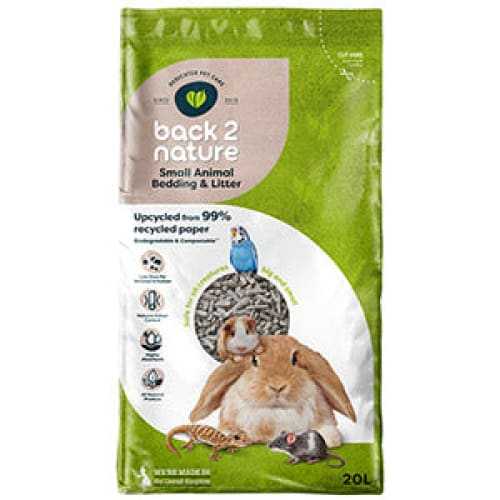 Back-2-Nature Small Animal Bedding and Litter bag with eco-friendly features and benefits.