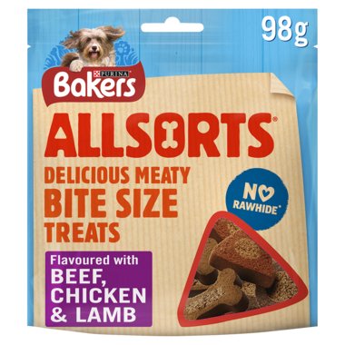 Bakers Allsorts Bite Size Training Treat 98g Resealable Bag -Purina8445290094629