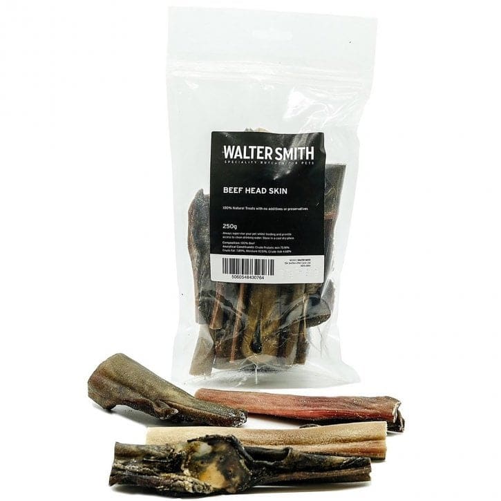 Beef Head Skin with Hair Air Dried Dog Treat - 250g -Walter Smith5060548430788