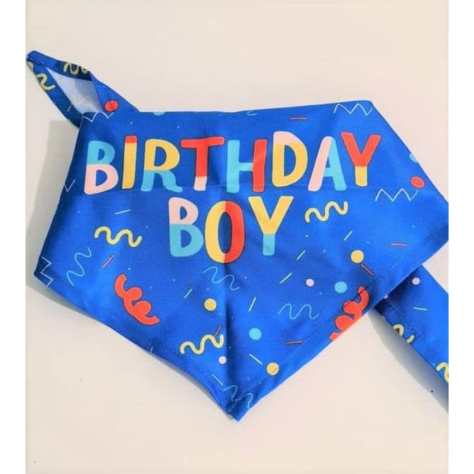 Birthday Boy Dog Bandana. -Kimis Pet Emporium