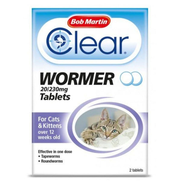 Bob Martin Clear 2 in 1 Wormer Tablets For Cats -Bob Martin5011914202768