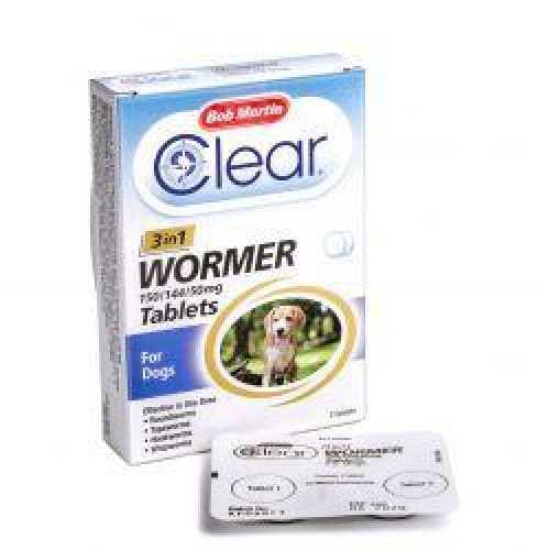 Bob Martin Clear 3 in 1 Wormer Tablets For Dogs - Bob Martin