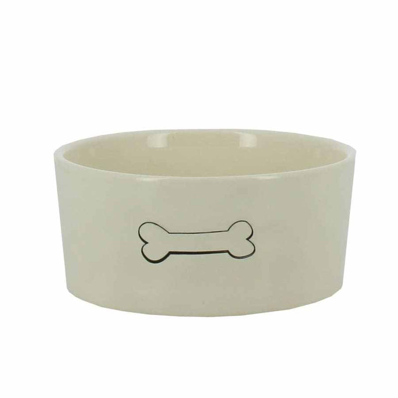 Bone Design Stoneware 15cm Dog Bowl for feeding
